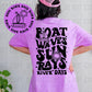 Boat Waves Sun Rays River Days Blk -(BACK)-DTF