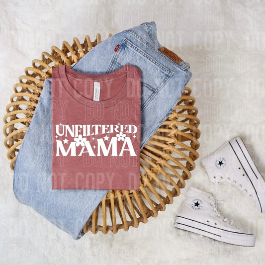 Unfiltered Mama Floral Wht -DTF