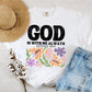 God Is With Me Always Floral Blk -DTF