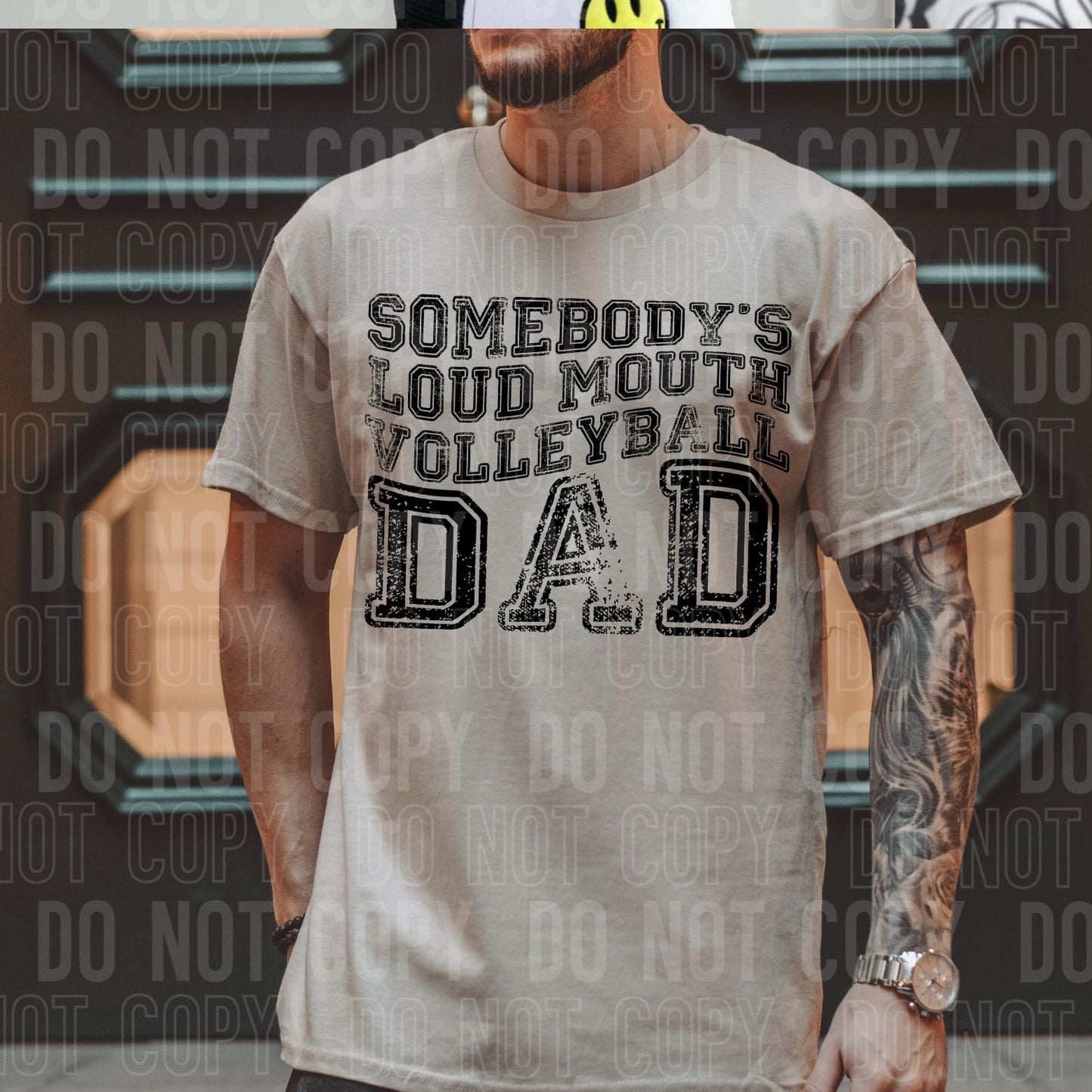 Somebody’s Loud Mouth Volleyball Dad Distressed Varsity Blk -DTF