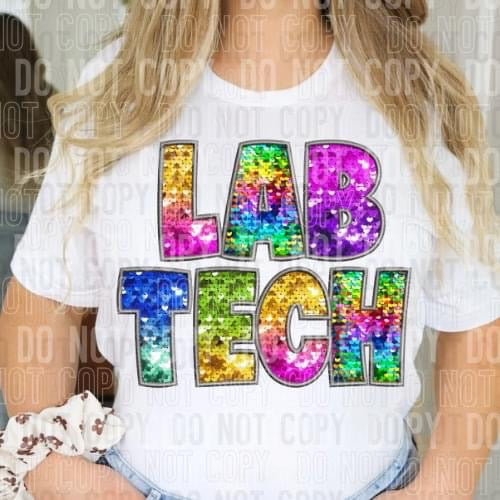 Lab Tech Faux Embroidery Rainbow Sequin -DTF