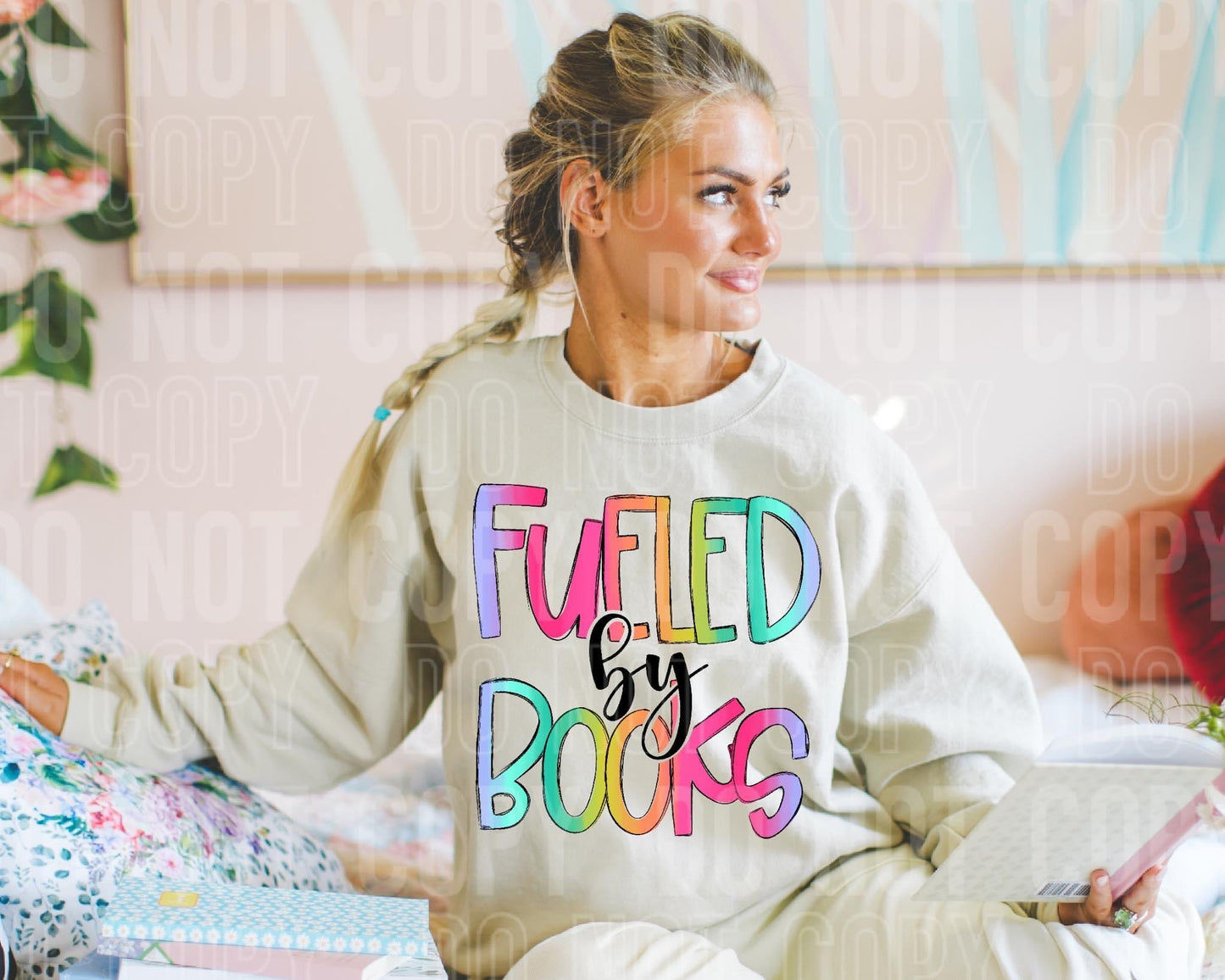 Fueled By Books Multicolor -DTF