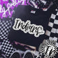 Indians Black And White Polka Dot Faux Stitch - DTF