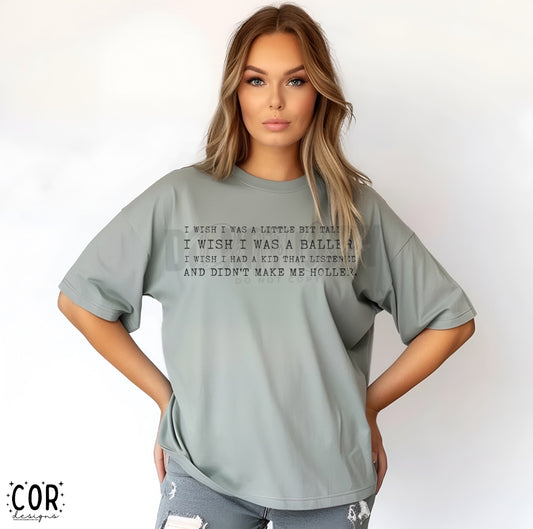 I Wish I Was A Baller Blk - DTF