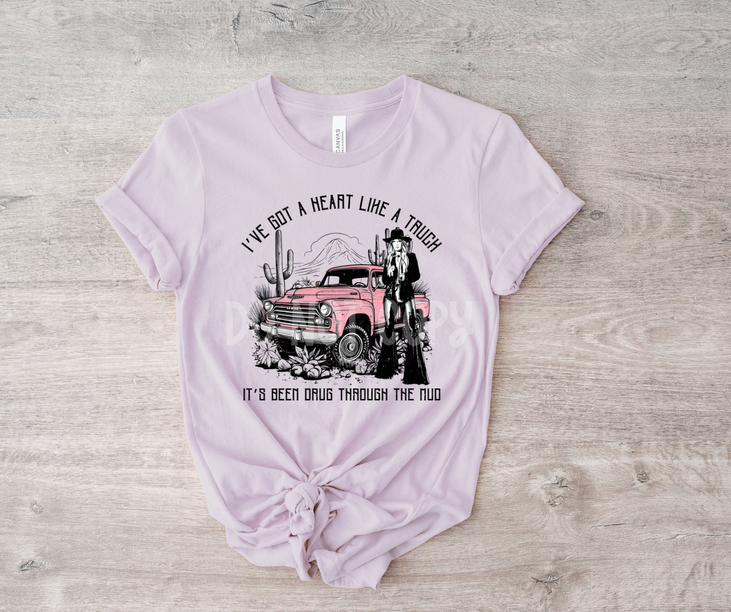 I've got a heart like a truck PINK truck-DTF