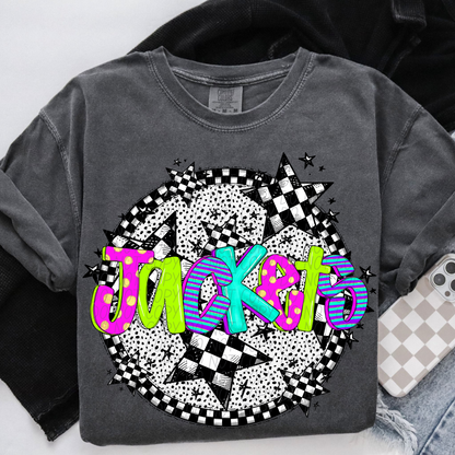 Neon checker Mascots(Dropdown)-DTF