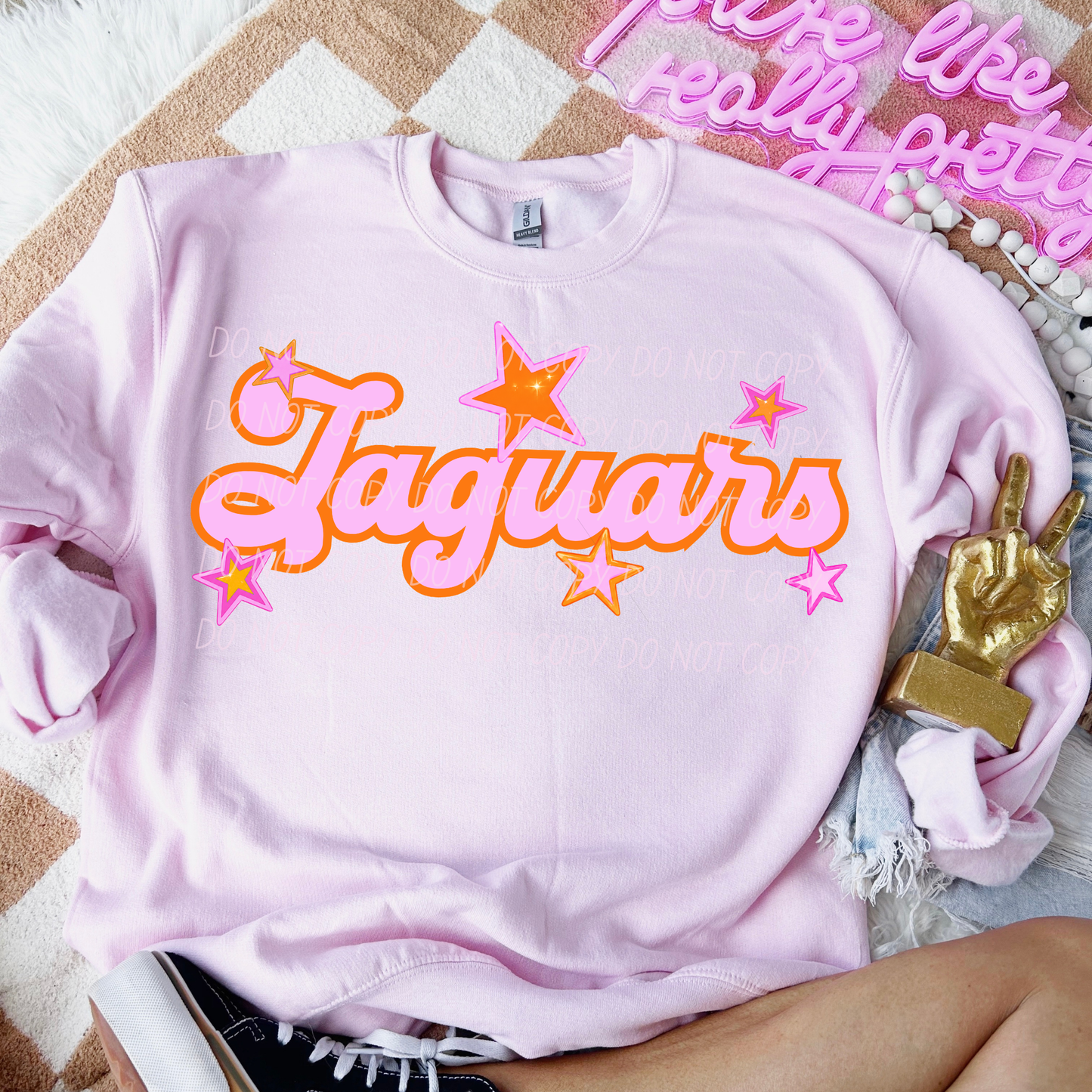 Pink Orange Stars Mascot (Dropdown)- DTF&UV