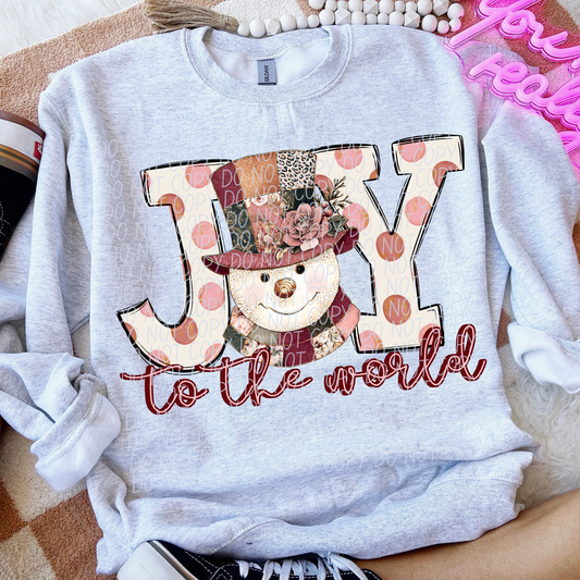 JOY TO THE WORLD PINK DOTS-DTF&UV