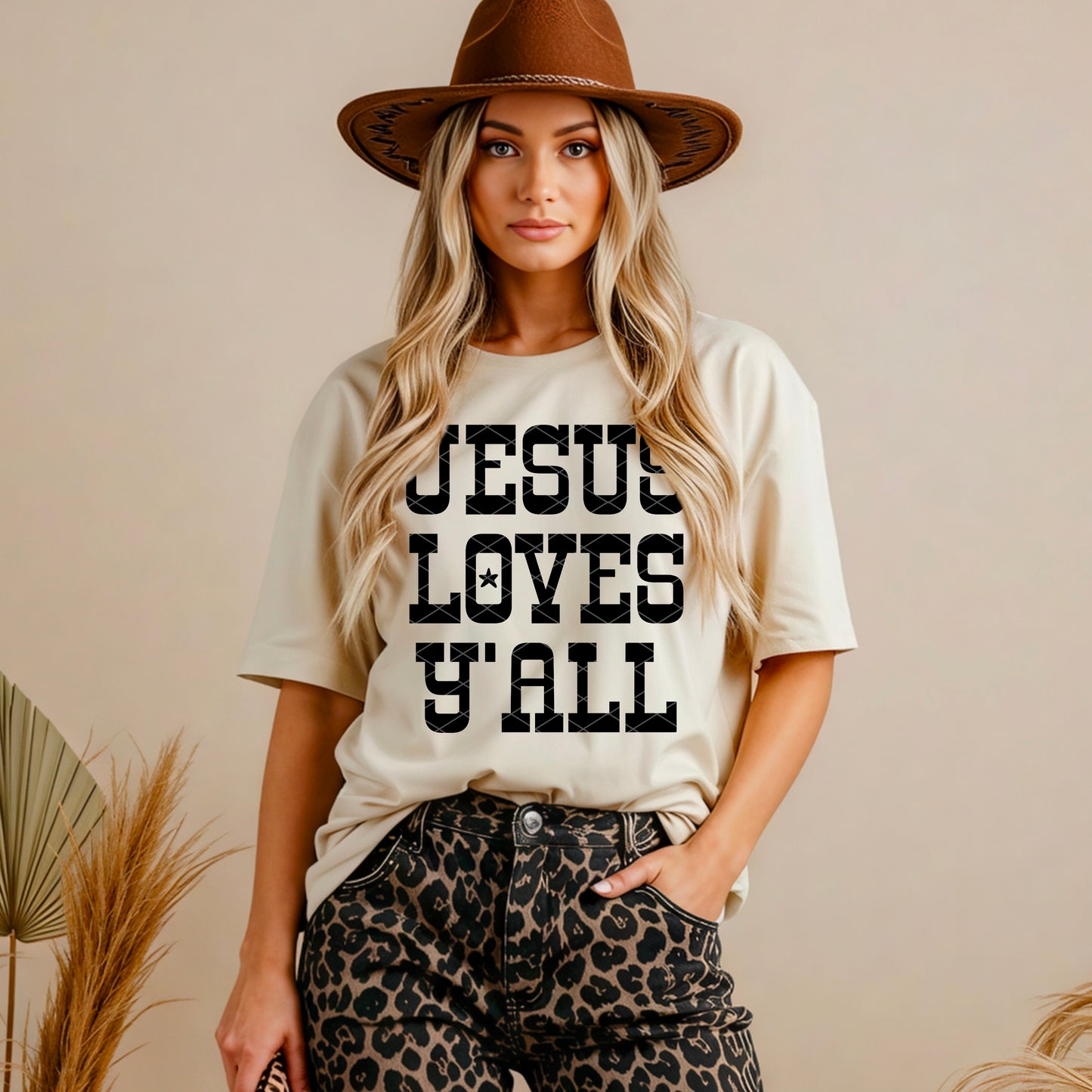 Jesus Loves Yall(Font Color/Dropdown)-DTF&UV