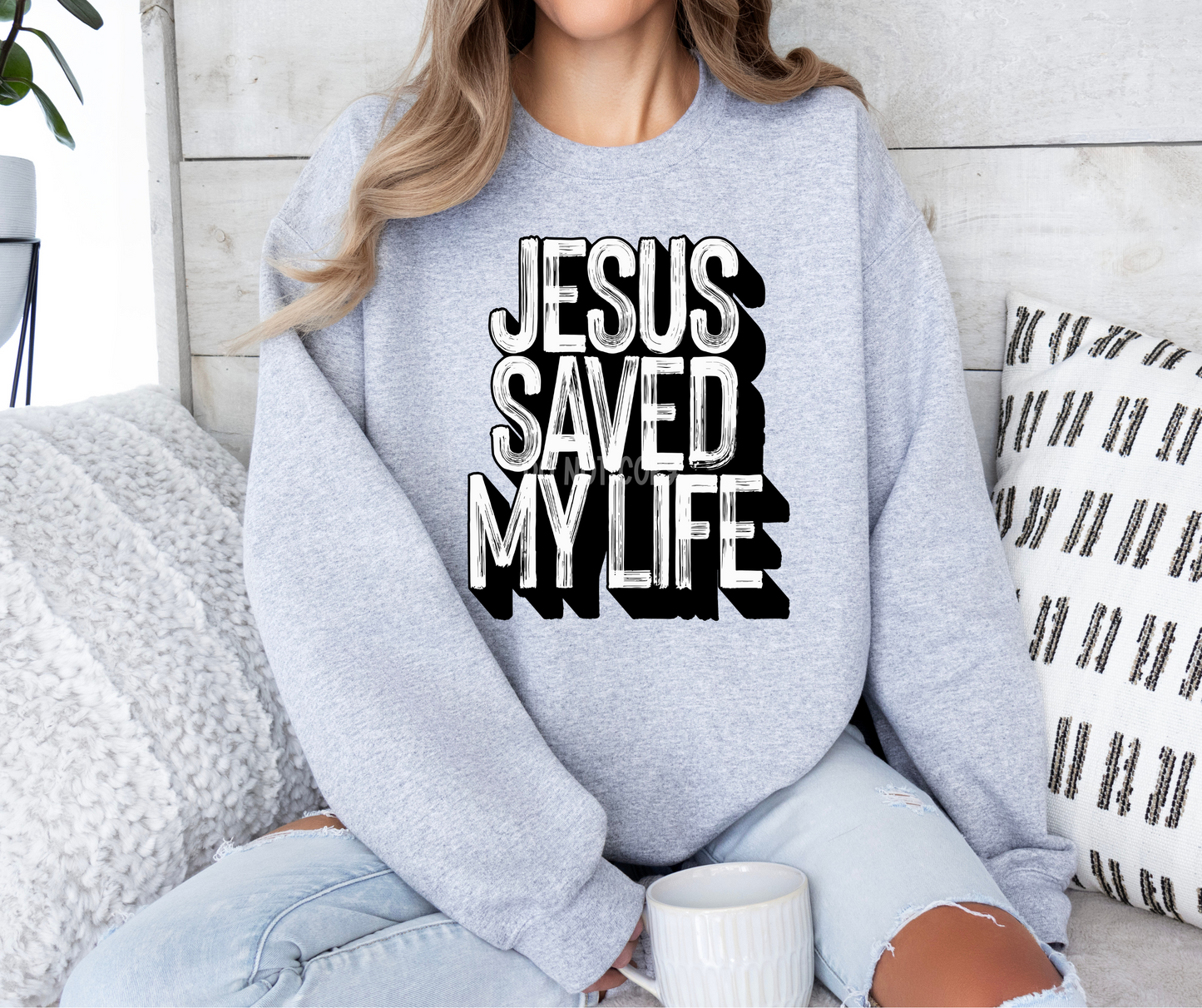 Jesus Saved My Life black-DTF