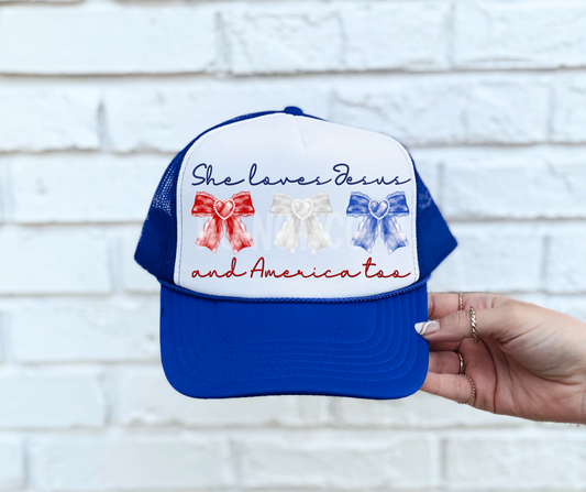 Jesus and America bow hat patch-DTF