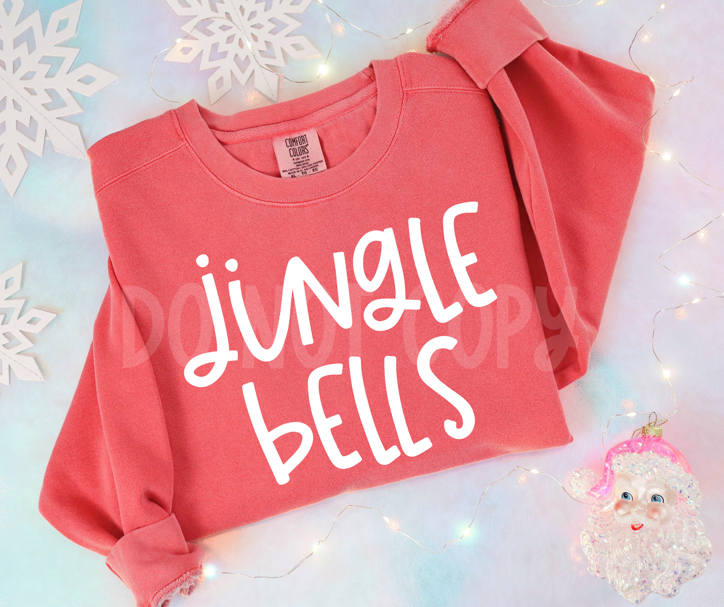 Jingle Bells white script-DTF