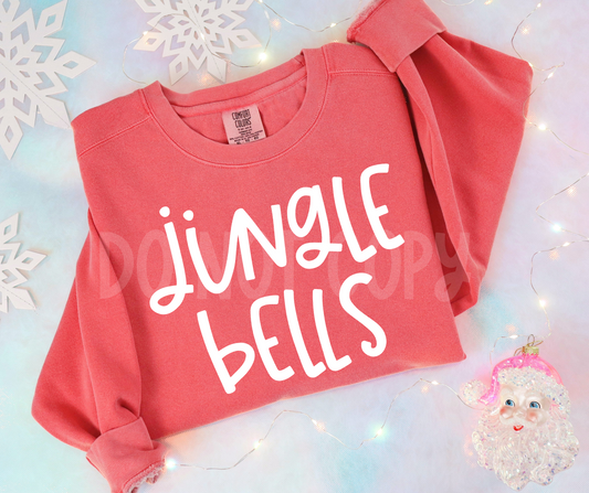 Jingle Bells white script-DTF