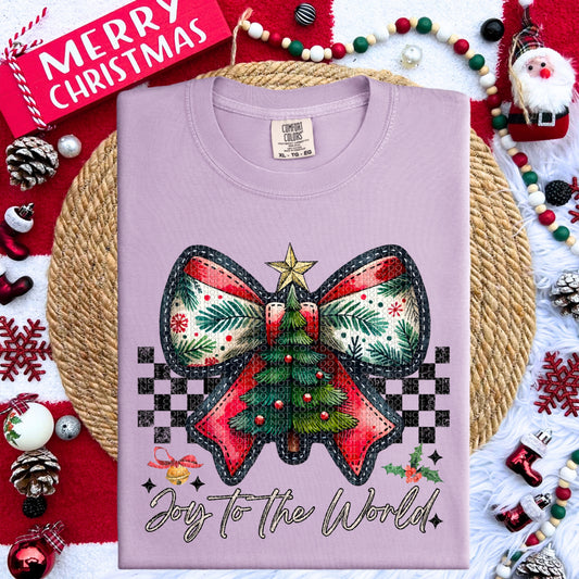 Joy to the world Vintage Bow-DTF
