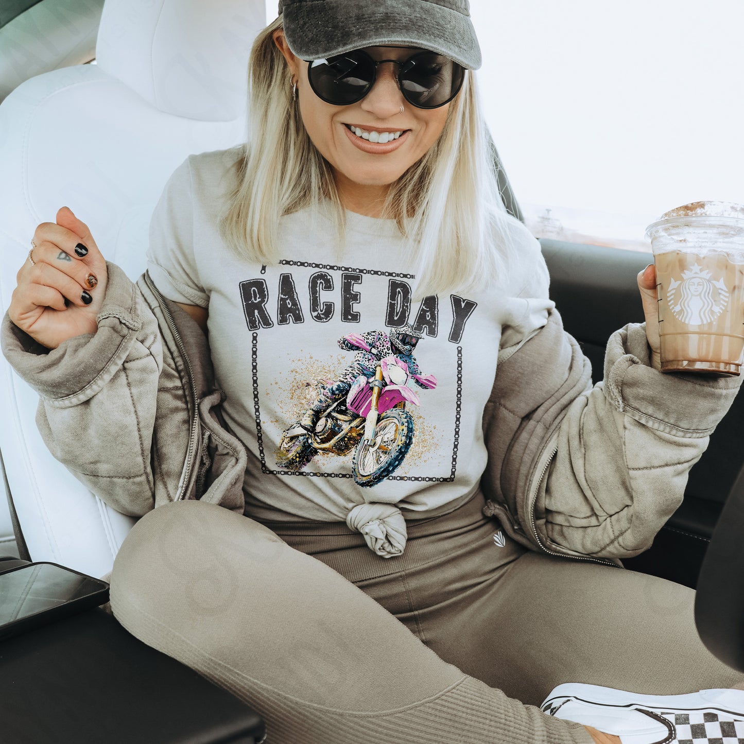 Race Day pink motorcycle-DTF