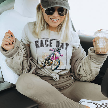 Race Day pink motorcycle-DTF