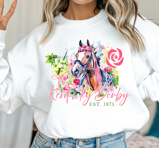 Kentucky Derby horse flowers on head -DTF