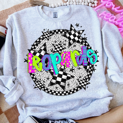 Neon checker Mascots(Dropdown)-DTF