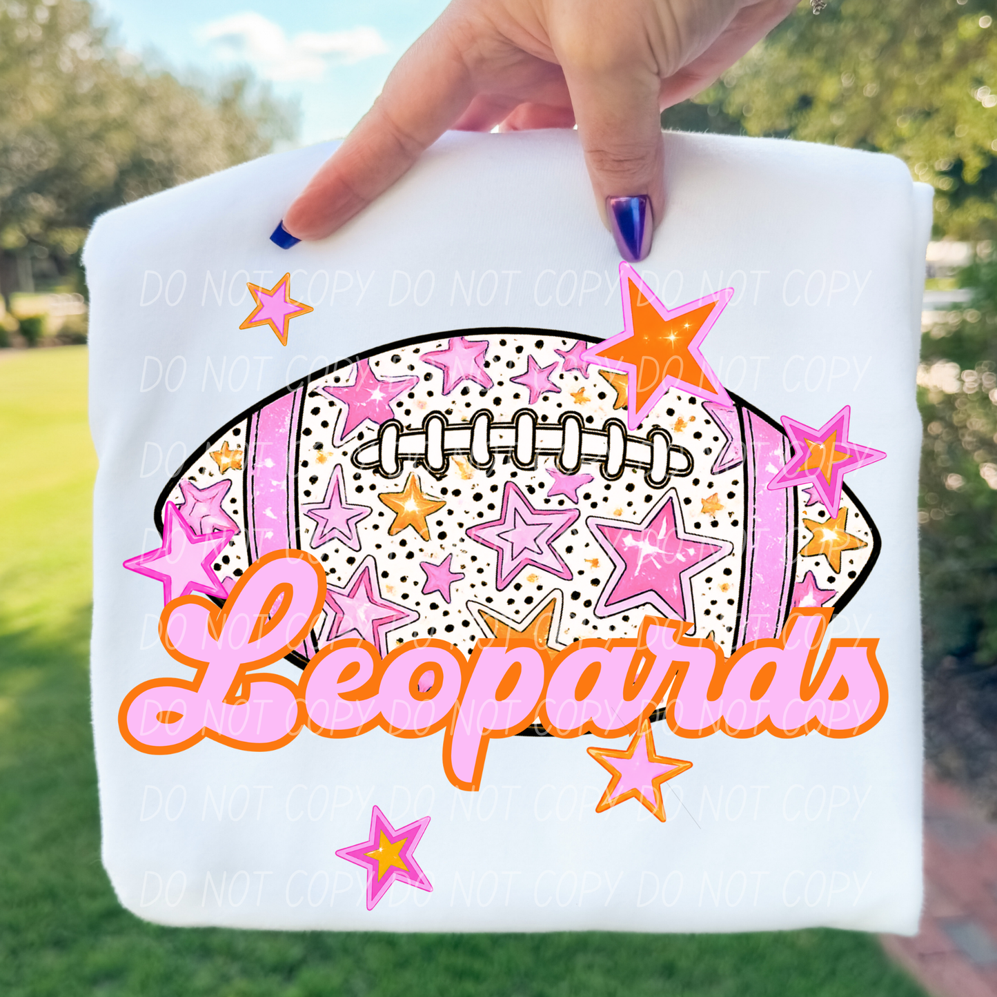 Football Pink Orange Stars Mascot (Dropdown)- DTF&UV