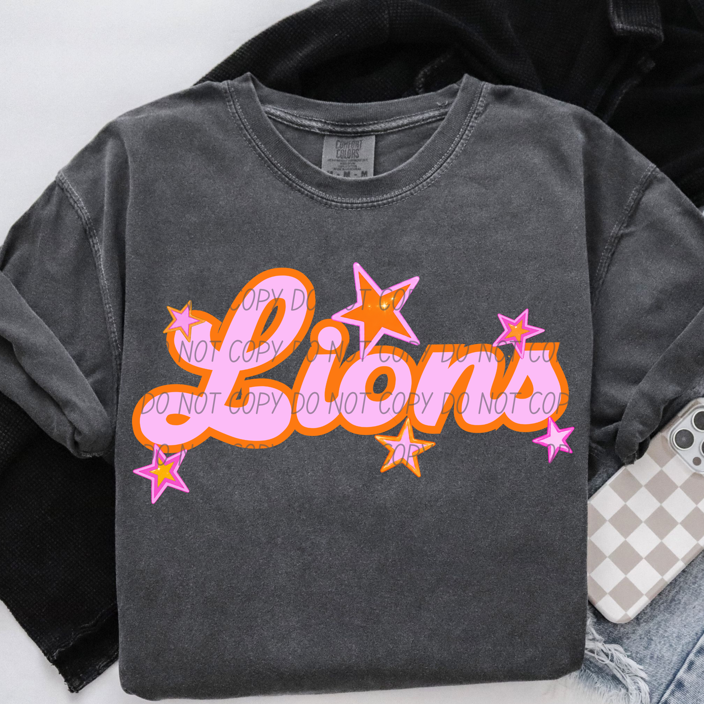 Pink Orange Stars Mascot (Dropdown)- DTF&UV