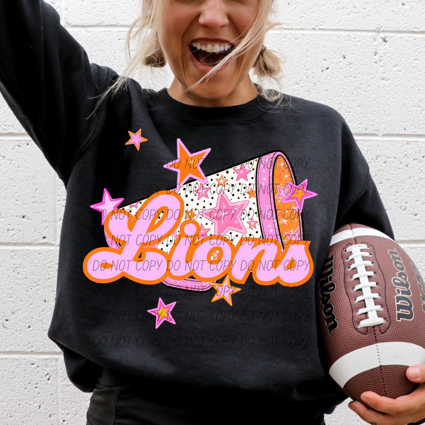 CHEER Pink Orange Stars Mascot (Dropdown)- DTF&UV