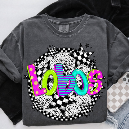 Neon checker Mascots(Dropdown)-DTF