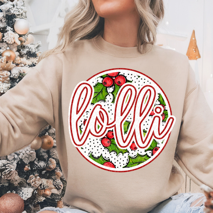 Holly Name Circle (DROPDOWN)-DTF&UV