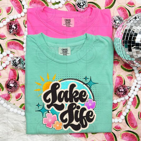Lake life circle sun flowers  -DTF