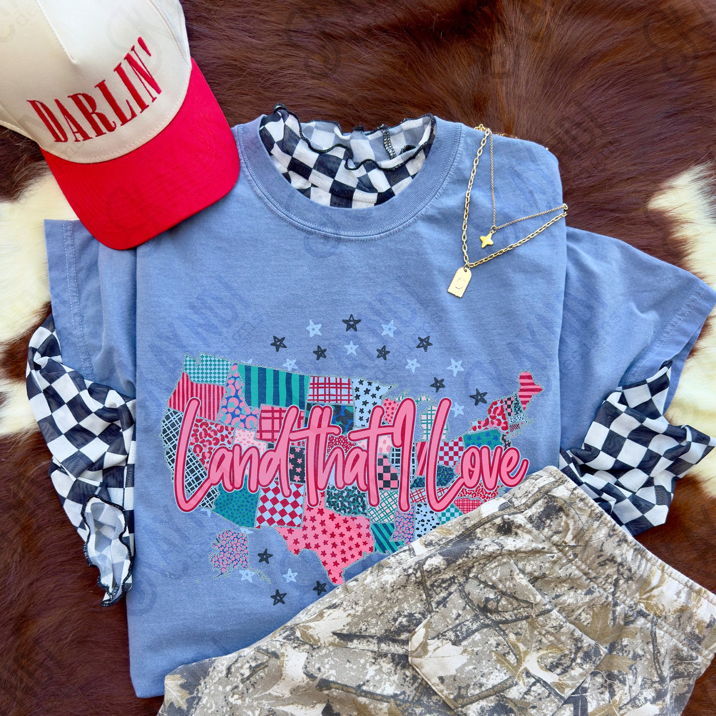 Land that I Love USA stars-DTF&UV