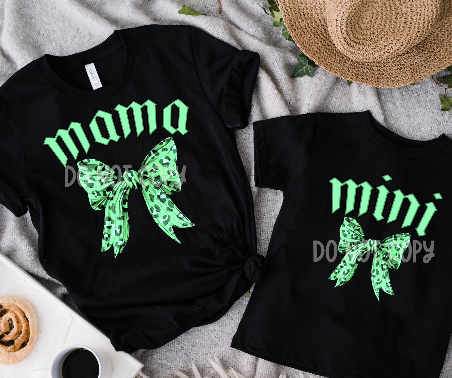 Leopard Bow Mama mint-DTF