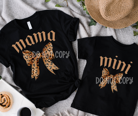 Leopard Bow Mama 4-DTF