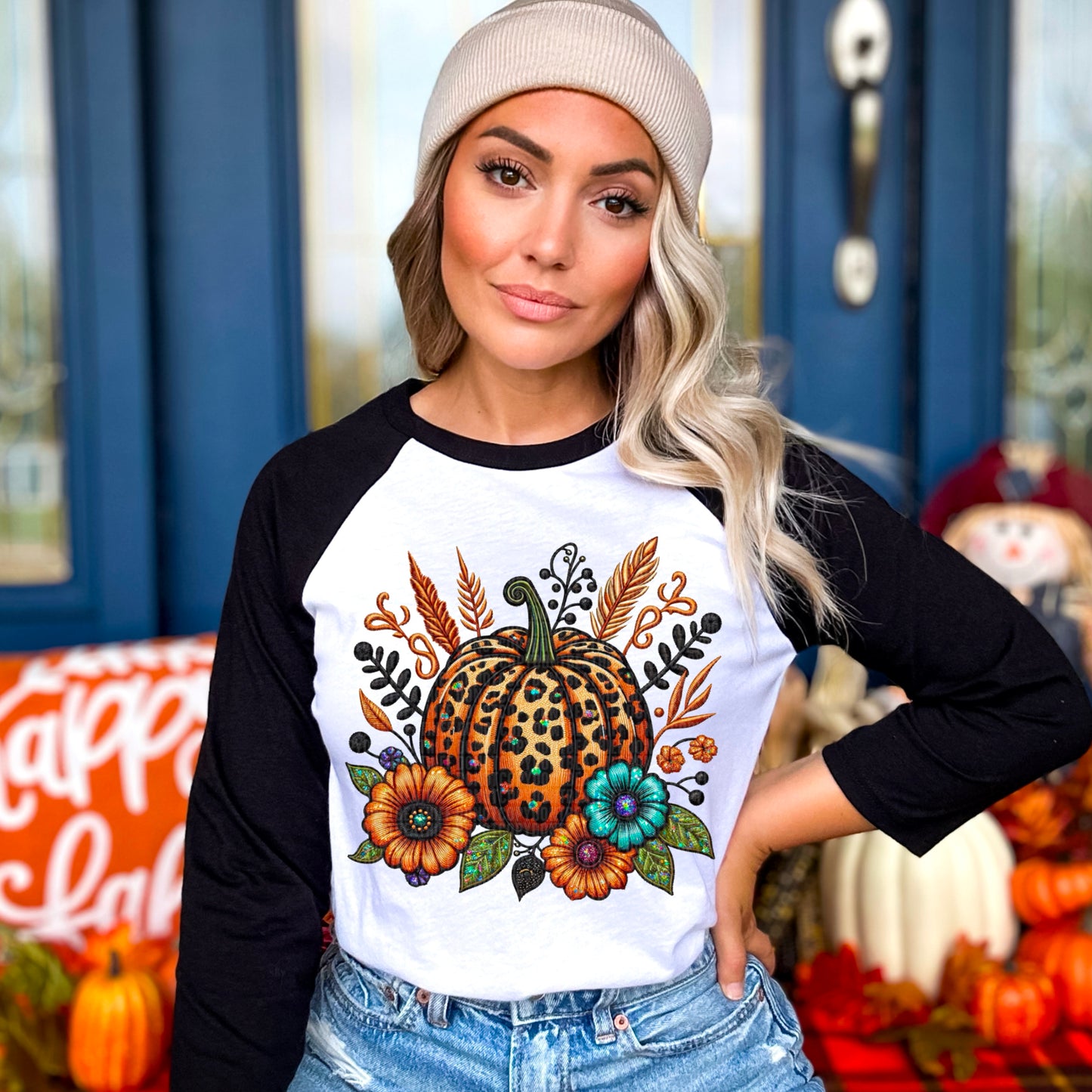 Leopard Pumpkin Floral-DTF