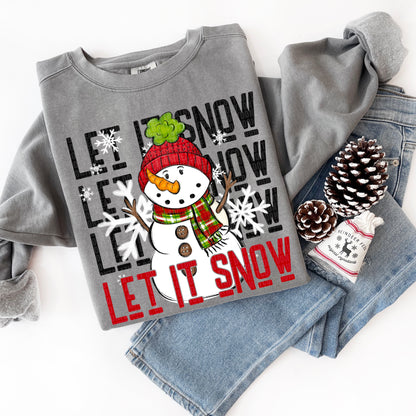 Let it Snow stacked with snowman-DTF&UV
