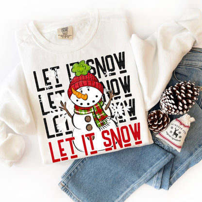 Let it Snow stacked with snowman-DTF&UV