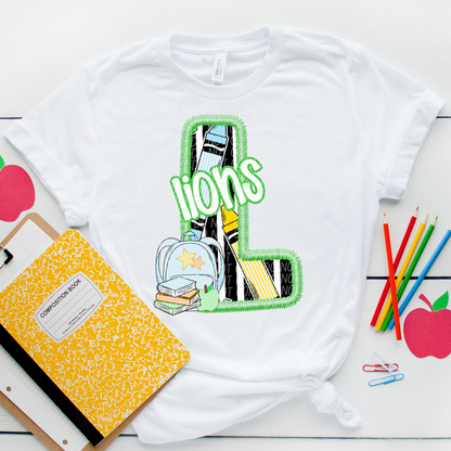 LETTER MASCOT GREEN (dropdown)-DTF&UV