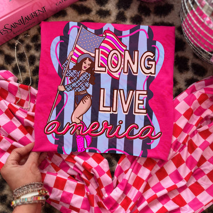 Long Live America girl flag -DTF&UV