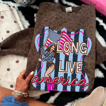 Long Live America girl flag -DTF&UV