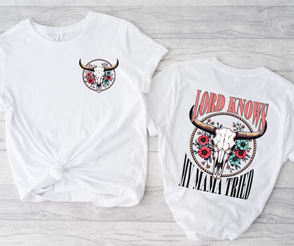 Lord knows my Mama Tried Bullhead POCKET-dtf