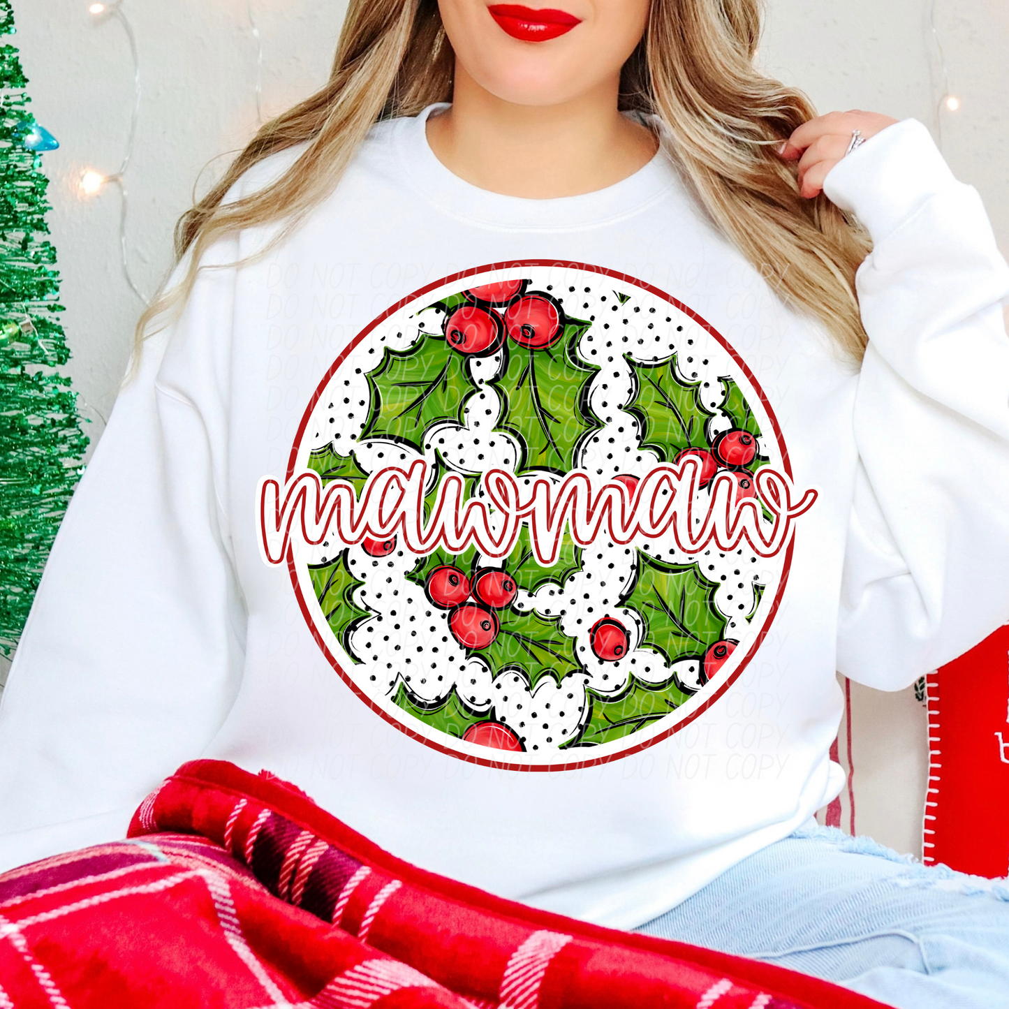 Holly Name Circle (DROPDOWN)-DTF&UV