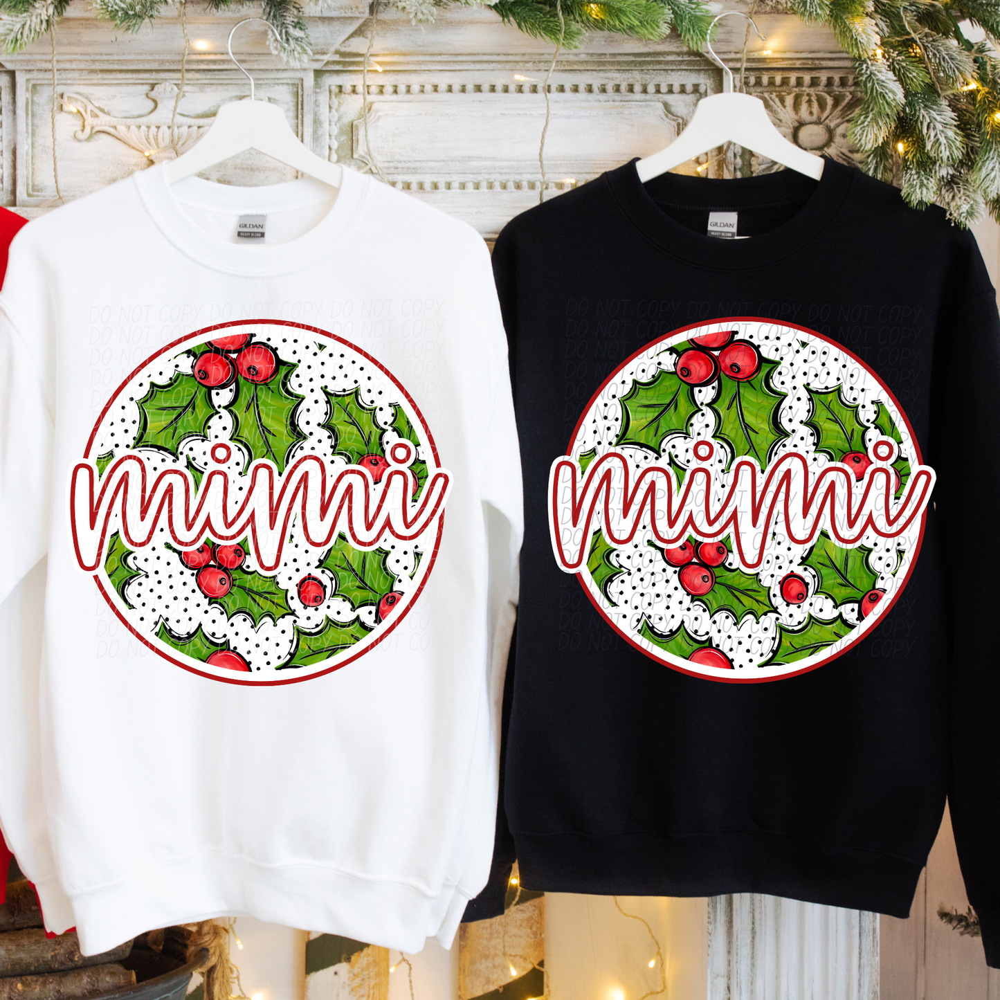 Holly Name Circle (DROPDOWN)-DTF&UV