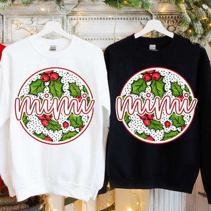 Holly Name Circle (DROPDOWN)-DTF&UV