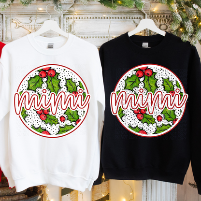 Holly Name Circle (DROPDOWN)-DTF&UV