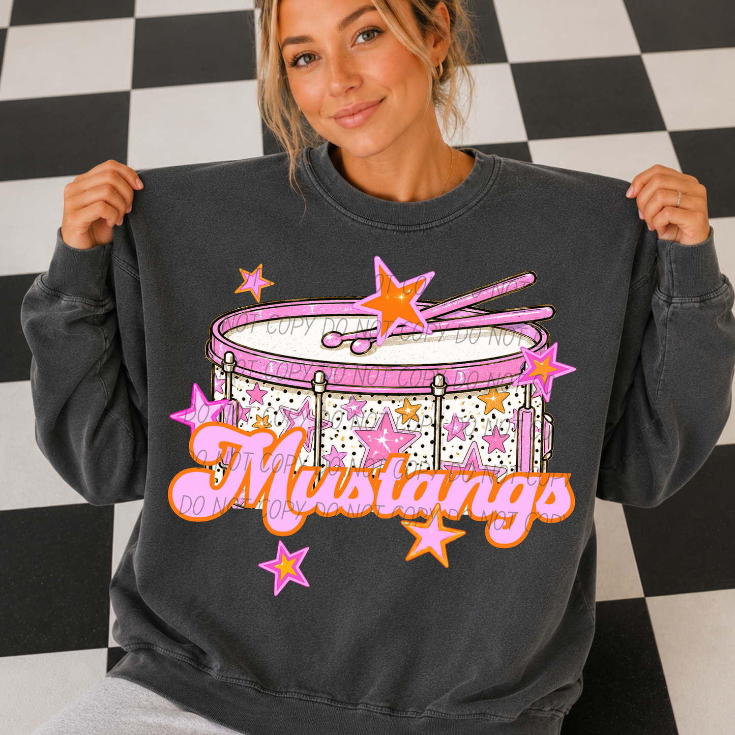 Band Pink Orange Stars Mascot (Dropdown)- DTF&UV