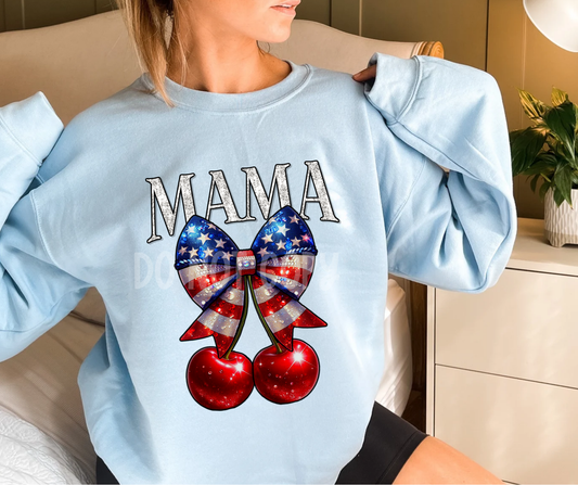 Mama Patriotic Cherries-DTF