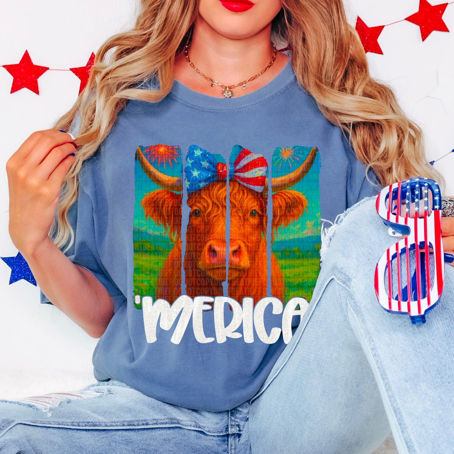 Merica highland cow-DTF&UV