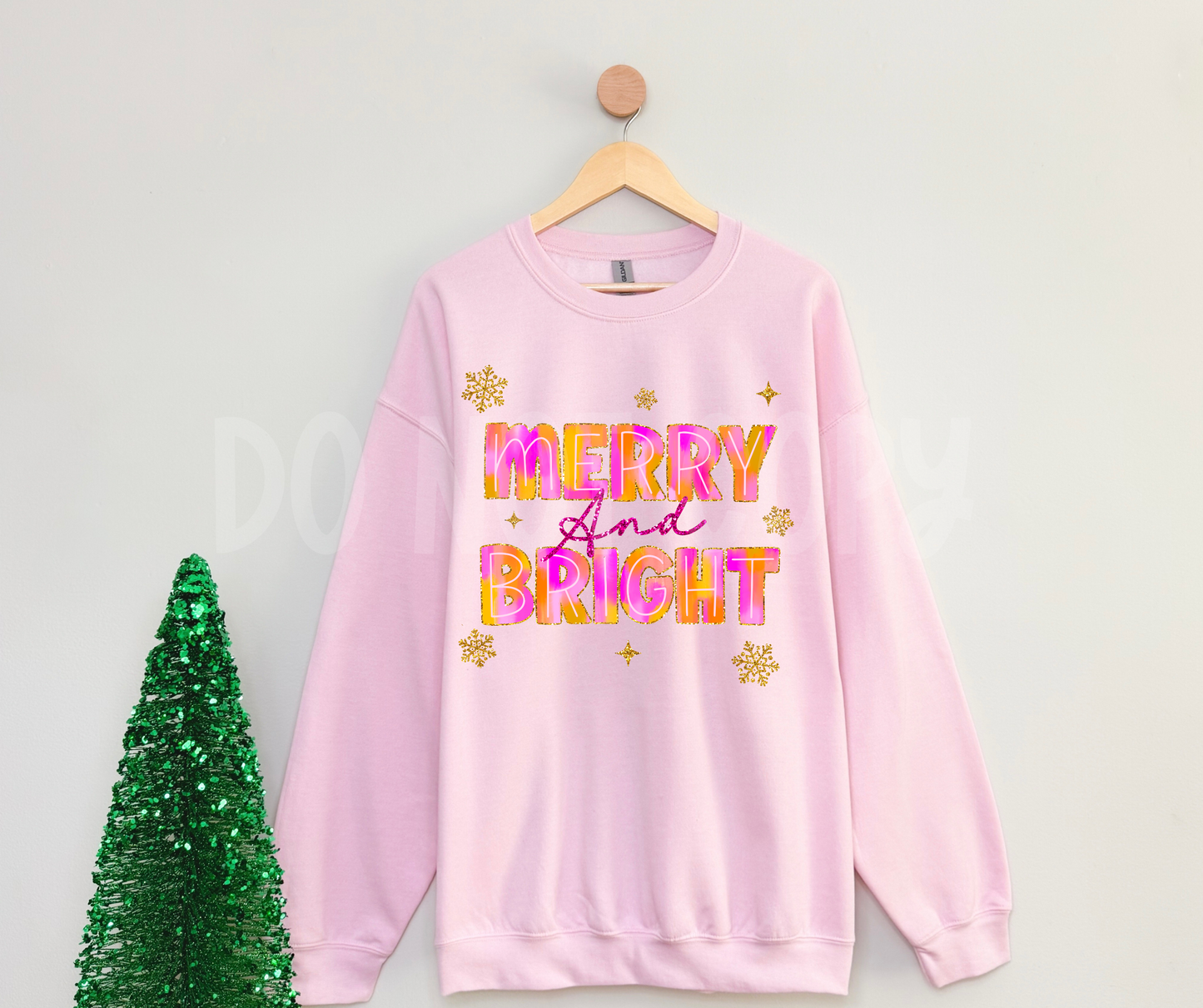 Merry Bright Pink Glitter-DTF