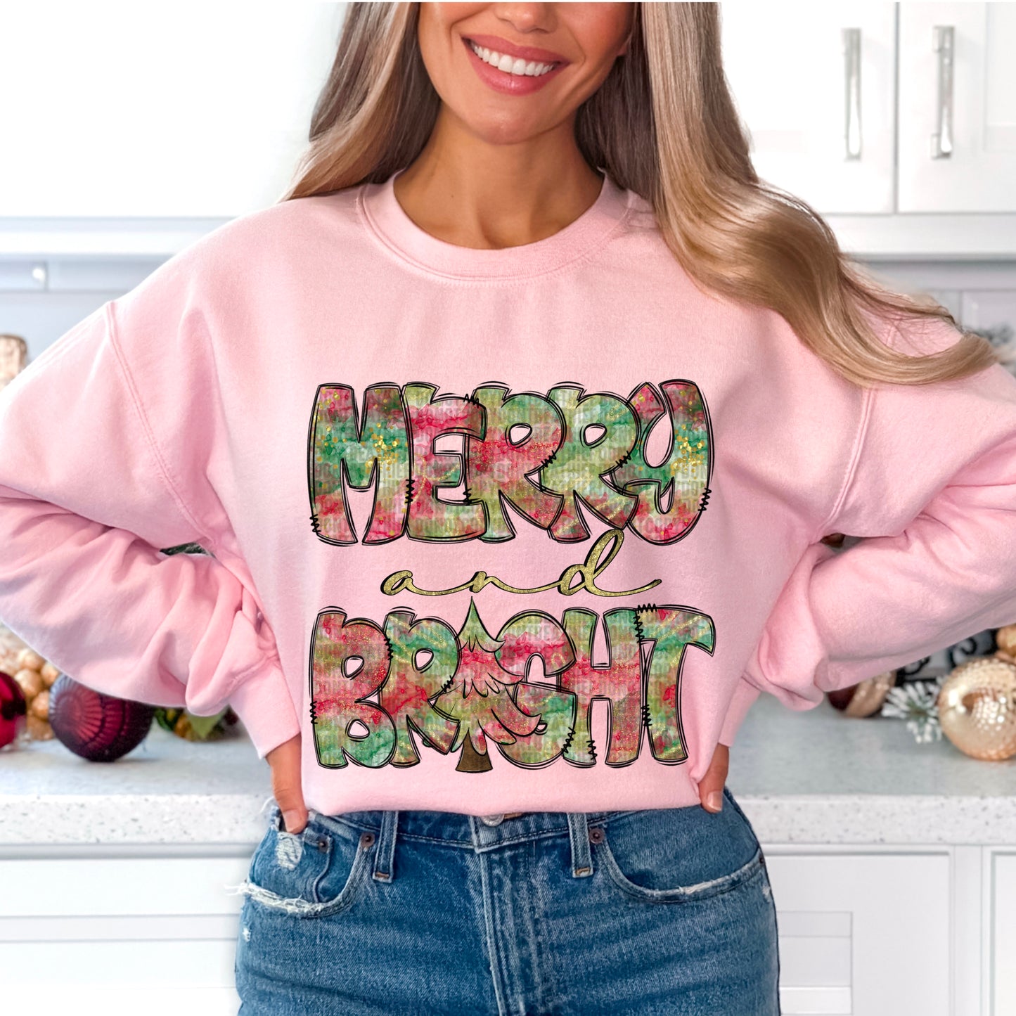 Merry Bright watercolor-DTF