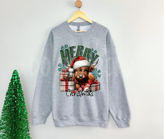 Merry Christmas Cow presents-DTF