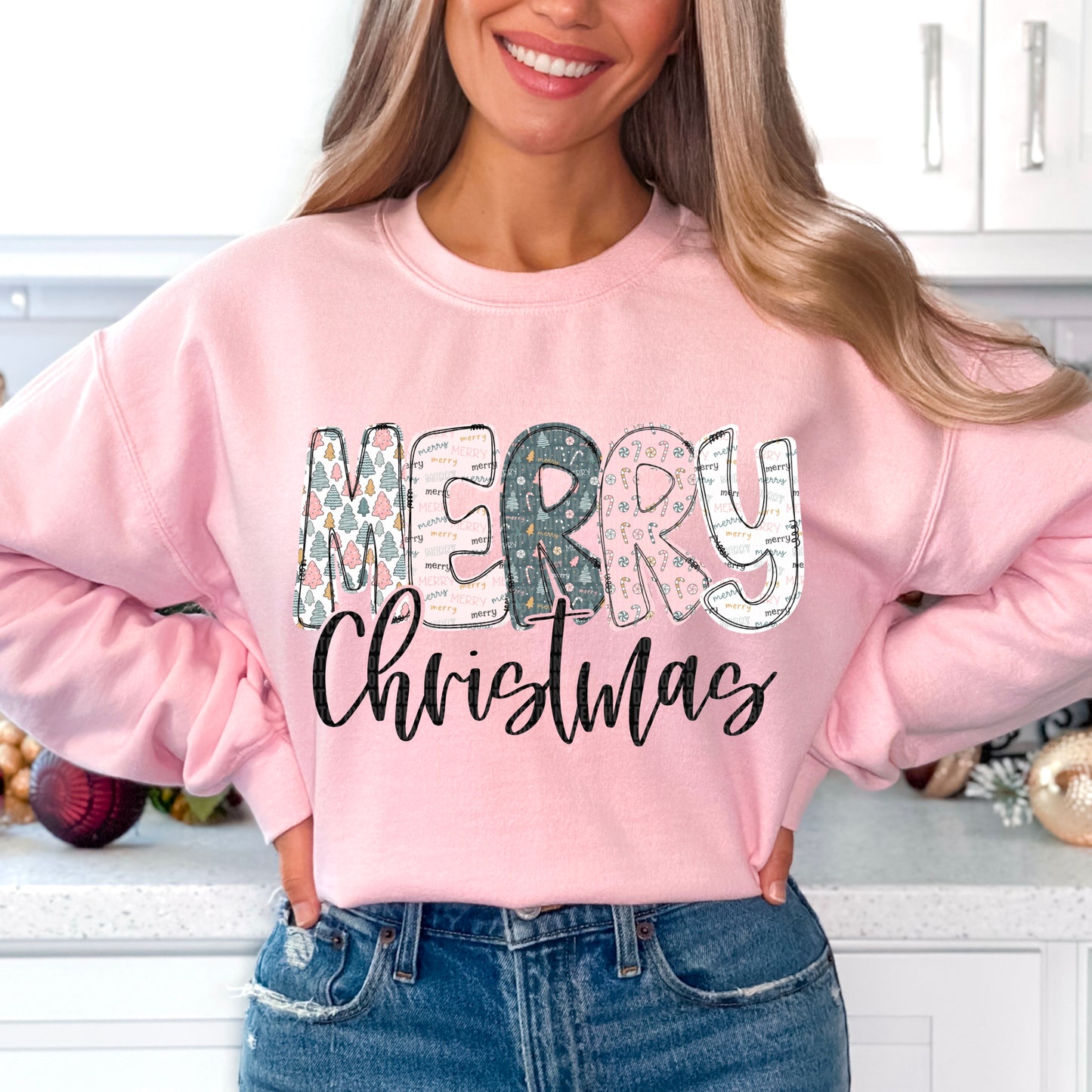 Merry Christmas Pink green-DTF