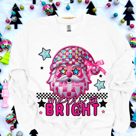 Merry and Bright Faux Embroidery-dtf